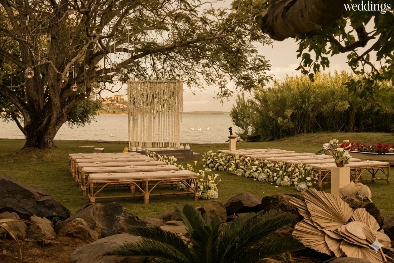 Cerimonia all'aperto sul lago
